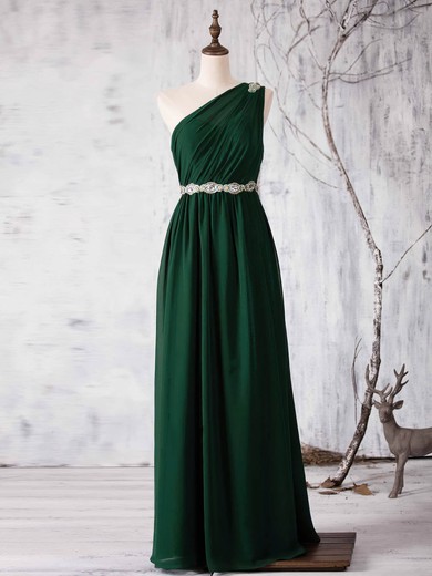 Chiffon One Shoulder Floor-length A-line with Sashes / Ribbons Bridesmaid Dresses #PWD01013371