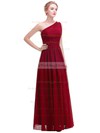 Chiffon One Shoulder Ankle-length A-line with Beading Bridesmaid Dresses #PWD01013375
