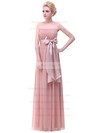 Chiffon Strapless Floor-length Empire with Sashes / Ribbons Bridesmaid Dresses #PWD01013378
