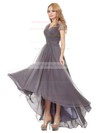 Tulle V-neck Asymmetrical A-line with Beading Bridesmaid Dresses #PWD01013401