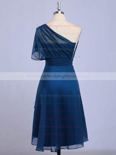 Chiffon One Shoulder Asymmetrical A-line with Beading Bridesmaid Dresses #PWD01013416