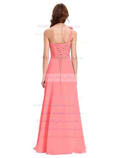 Chiffon One Shoulder Floor-length A-line with Crystal Detailing Bridesmaid Dresses #PWD01013431