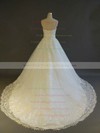 Tulle Sweetheart Court Train Ball Gown with Pearl Detailing Wedding Dresses #PWD00022908