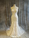 Tulle Sweetheart Sweep Train Trumpet/Mermaid with Appliques Lace Wedding Dresses #PWD00022915
