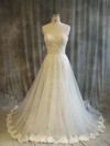 Tulle Lace Sweetheart Chapel Train Ball Gown with Beading Wedding Dresses #PWD00022916