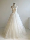 Tulle Sweetheart Floor-length Ball Gown with Appliques Lace Wedding Dresses #PWD00022947