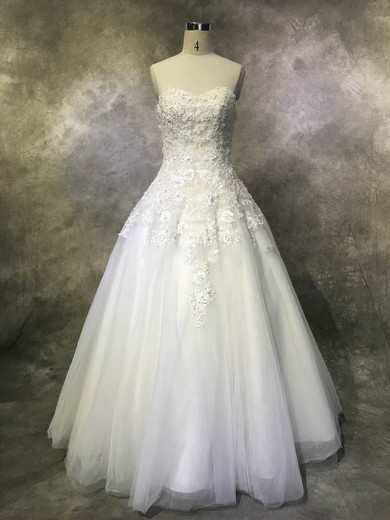 Tulle Sweetheart Floor-length Ball Gown with Sequins Wedding Dresses #PWD00022952