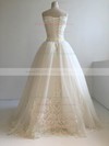 Tulle V-neck Floor-length Ball Gown with Beading Wedding Dresses #PWD00022955