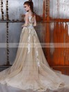 Tulle Scoop Neck Detachable Trumpet/Mermaid with Appliques Lace Wedding Dresses #PWD00022976