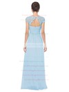 Lace Chiffon A-line Scoop Neck Floor-length with Pleats Bridesmaid Dresses #PWD01013438