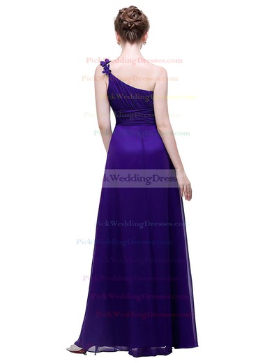 Chiffon A-line One Shoulder Ankle-length with Flower(s) Bridesmaid Dresses #PWD01013446
