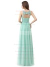 Chiffon A-line Scoop Neck Floor-length with Lace Bridesmaid Dresses #PWD01013459