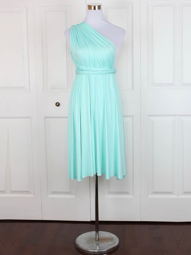Jersey One Shoulder Short/Mini A-line with Ruffles Bridesmaid Dresses #PWD01013128