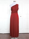 Jersey One Shoulder Ankle-length A-line with Ruffles Bridesmaid Dresses #PWD01013131
