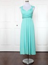 Jersey V-neck Ankle-length Empire with Ruffles Bridesmaid Dresses #PWD01013135