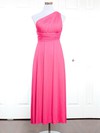 Jersey One Shoulder Ankle-length A-line with Ruffles Bridesmaid Dresses #PWD01013144