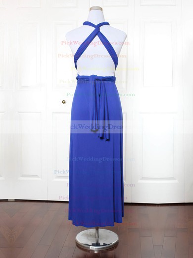 Jersey V-neck Ankle-length A-line with Ruffles Bridesmaid Dresses #PWD01013153