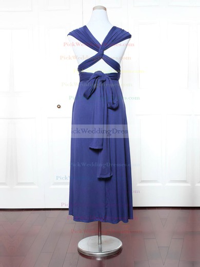Jersey V-neck Ankle-length A-line with Ruffles Bridesmaid Dresses #PWD01013158