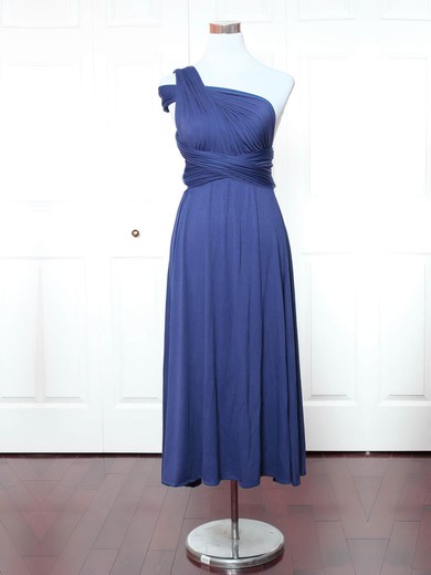 Jersey One Shoulder Ankle-length A-line with Ruffles Bridesmaid Dresses #PWD01013159