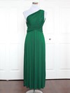Jersey One Shoulder Ankle-length A-line with Ruffles Bridesmaid Dresses #PWD01013162
