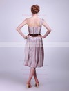 A-line Tea-length Satin Sashes/Ribbons One Shoulder Bridesmaid Dresses #PWD02013625
