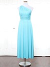 Jersey One Shoulder Ankle-length A-line with Ruffles Bridesmaid Dresses #PWD01013166