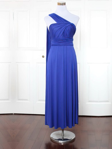 Jersey One Shoulder Ankle-length A-line with Ruffles Bridesmaid Dresses #PWD01013171