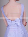 A-line Short/Mini Satin Bow Bateau Bridesmaid Dresses #PWD02013638