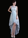 Lace Scoop Neck Asymmetrical A-line with Sashes / Ribbons Bridesmaid Dresses #PWD01013411