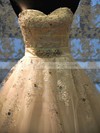 Tulle Sweetheart Court Train Ball Gown with Beading Wedding Dresses #PWD00023022