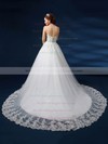 Tulle Sweetheart Chapel Train Ball Gown with Sashes / Ribbons Wedding Dresses #PWD00023030