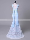 Lace Sweetheart Sweep Train Trumpet/Mermaid with Ruffles Wedding Dresses #PWD00023044
