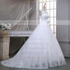 Lace Scoop Neck Sweep Train Ball Gown with Sashes / Ribbons Wedding Dresses #PWD00023051