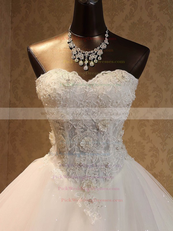 Organza Sweetheart Floor-length Ball Gown with Beading Wedding Dresses #PWD00023052