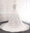 Chiffon V-neck Court Train Ball Gown with Ruffles Wedding Dresses #PWD00023056
