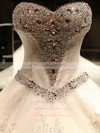 Tulle Sweetheart Cathedral Train Ball Gown with Appliques Lace Wedding Dresses #PWD00023069