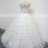 Tulle Scoop Neck Floor-length Ball Gown with Beading Wedding Dresses #PWD00023072