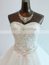 Tulle Sweetheart Chapel Train Ball Gown with Beading Wedding Dresses #PWD00023073
