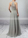Chiffon Tulle V-neck Floor-length Empire Ruffles Bridesmaid Dresses #PWD01013463
