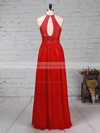 Lace Chiffon Scoop Neck Floor-length A-line Sashes / Ribbons Bridesmaid Dresses #PWD01013468