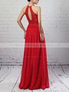 Lace Chiffon Scoop Neck Floor-length A-line Sashes / Ribbons Bridesmaid Dresses #PWD01013468