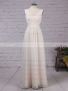 Chiffon V-neck Floor-length A-line Lace Bridesmaid Dresses #PWD01013470