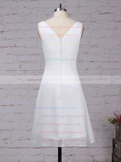 Chiffon V-neck Knee-length A-line Ruffles Bridesmaid Dresses #PWD01013500