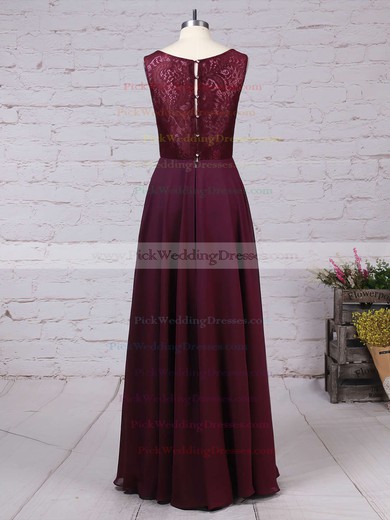 Lace Chiffon V-neck Floor-length A-line Ruffles Bridesmaid Dresses #PWD01013513