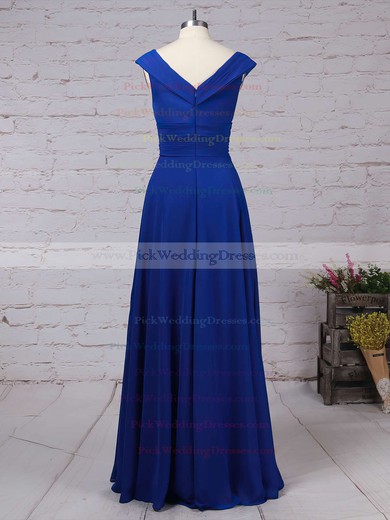 Chiffon V-neck Floor-length A-line Ruffles Bridesmaid Dresses #PWD01013522