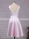 Satin Chiffon Scoop Neck Asymmetrical A-line Bridesmaid Dresses #PWD01013542