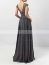 A-line V-neck Lace Chiffon Floor-length Sashes / Ribbons Bridesmaid Dresses #PWD01013569