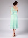 A-line Tea-length Chiffon Pleats One Shoulder Bridesmaid Dresses #PWD02013602