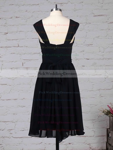 Chiffon V-neck Knee-length A-line Sashes / Ribbons Bridesmaid Dresses #PWD01013572