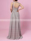 A-line Scoop Neck Lace Chiffon Floor-length Sashes / Ribbons Bridesmaid Dresses #PWD01013584
